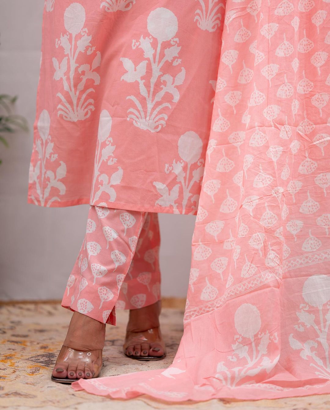 Pink Kurta Pant Set with Dupatta