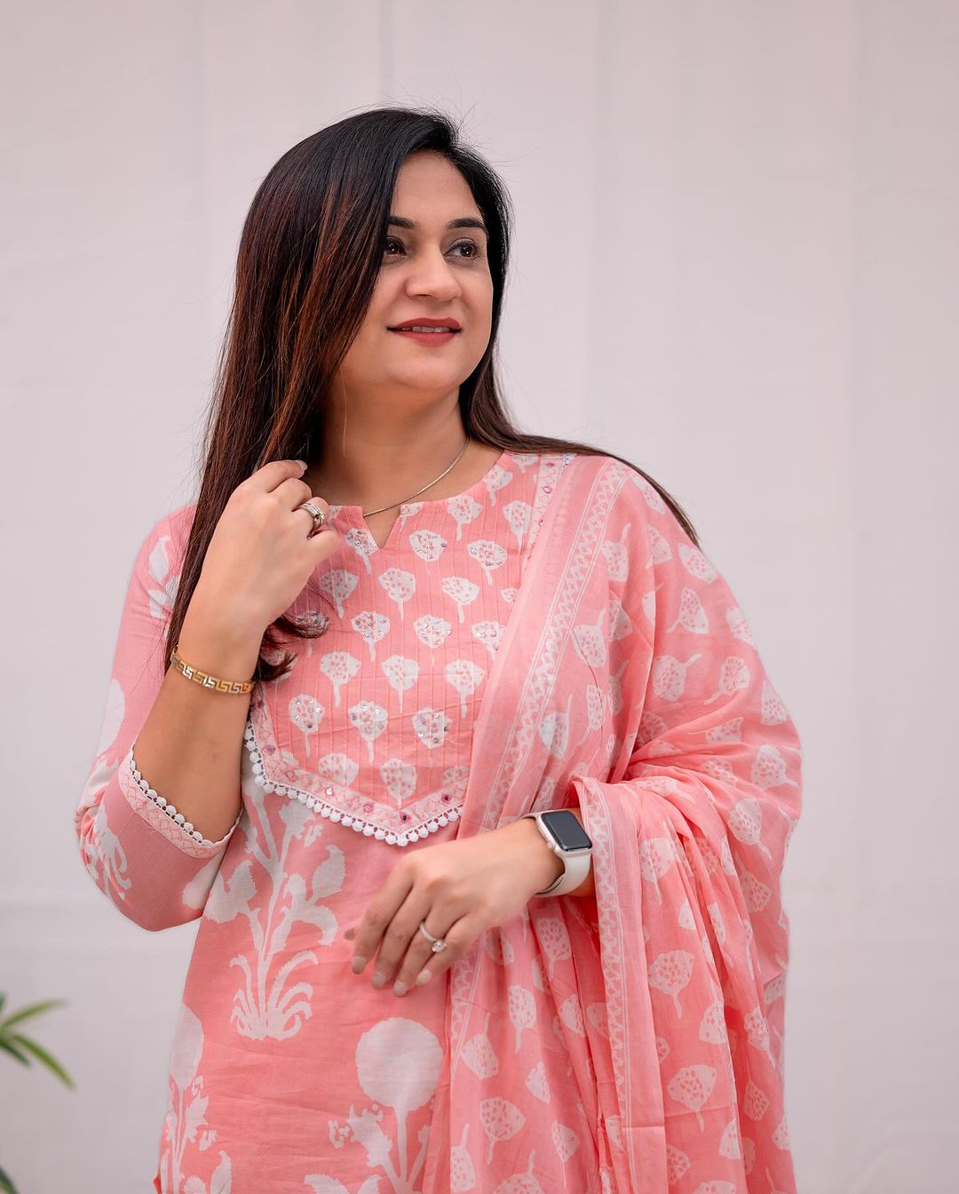 Pink Kurta Pant Set with Dupatta