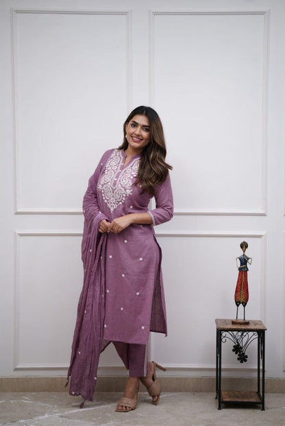 Purple Kurta-Pant Set for a Stylish Look