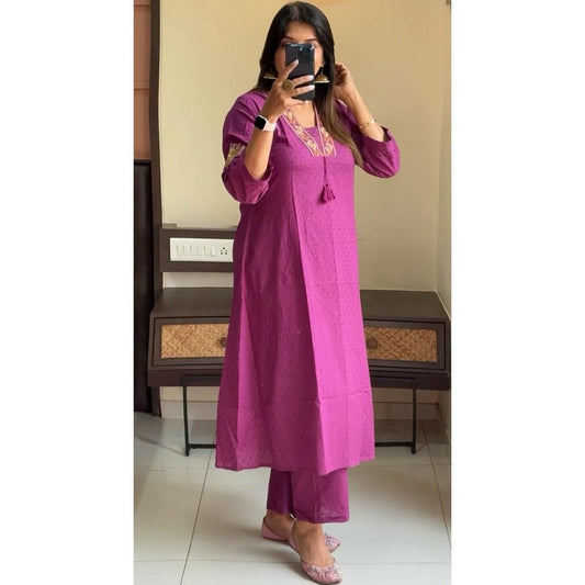 Cotton A-Line Kurta with pants