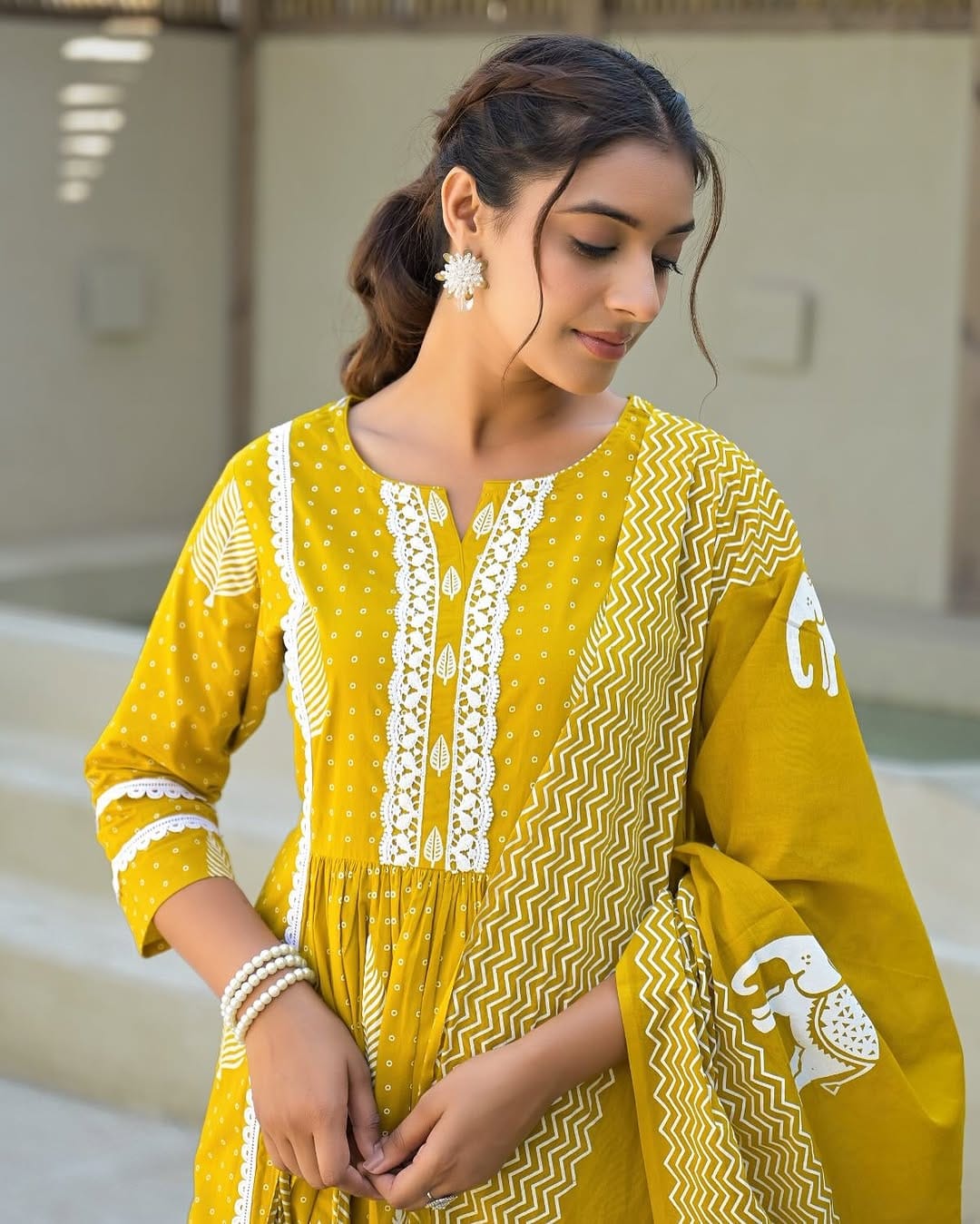 Yellow Kurta with Pant Set for a Stylish Look"