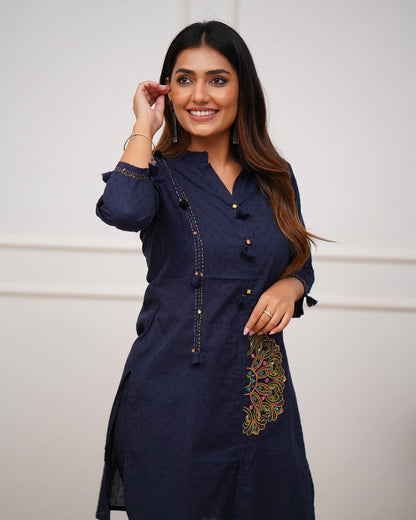 "Classy & Elegant: New Embroidered Cotton Dubby Set – 2 Pieces"