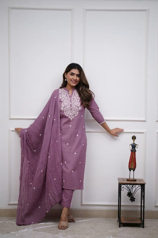 Purple Kurta-Pant Set for a Stylish Look