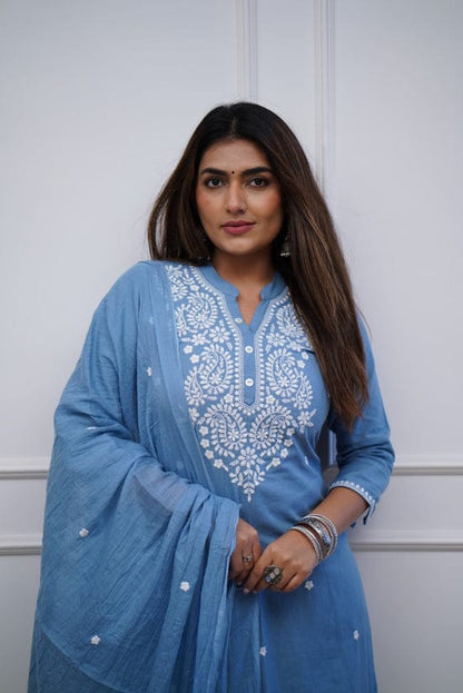 Blue Color Kurta with Pant Set: Traditional Charm Meets Contemporary Style"