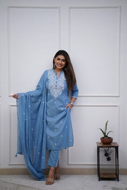 Blue Color Kurta with Pant Set: Traditional Charm Meets Contemporary Style"