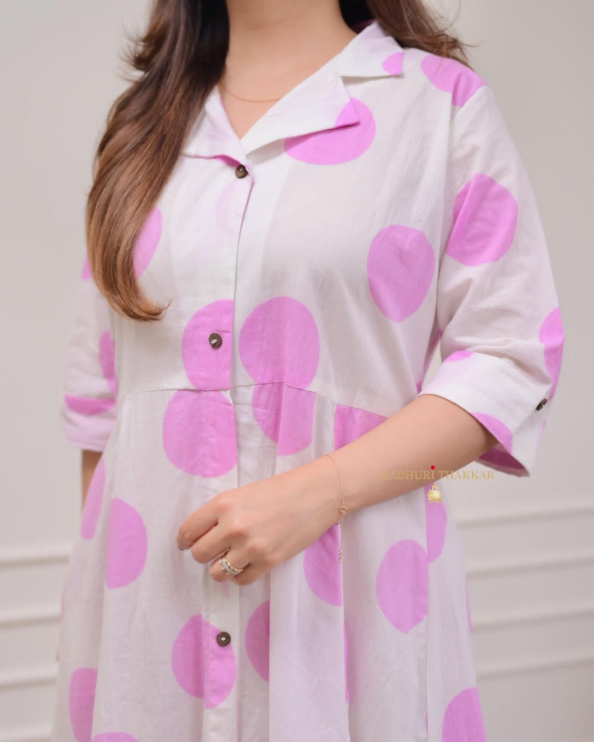 Pink A-Line Kurta with Matching Pant Set"