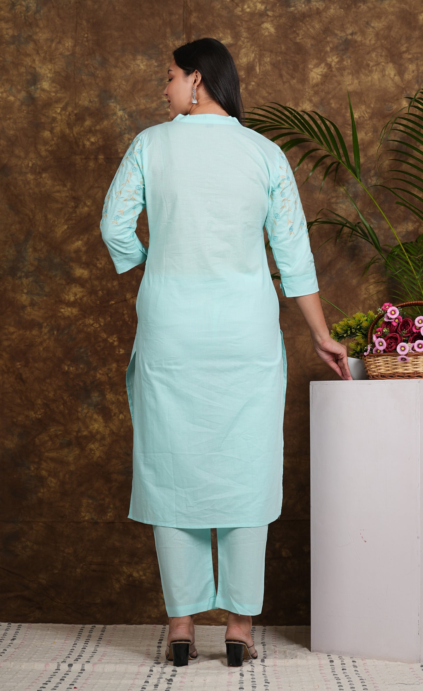 Libasrachna Embroidered CO-ORD Set SKY BLUE