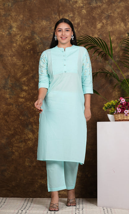 Libasrachna Embroidered CO-ORD Set SKY BLUE