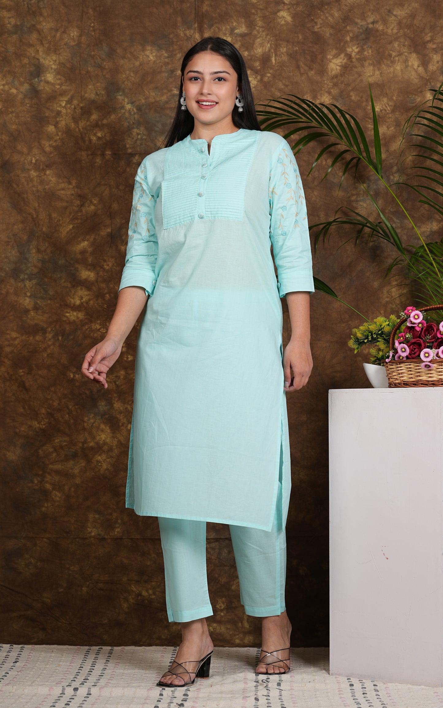 Libasrachna Embroidered CO-ORD Set SKY BLUE