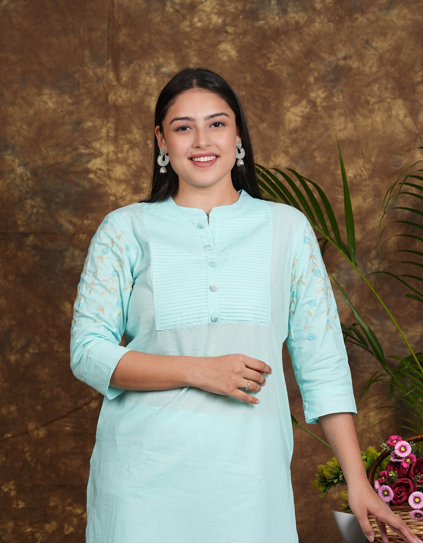 Libasrachna Embroidered CO-ORD Set SKY BLUE