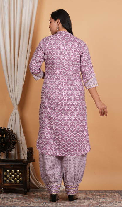 LIBASRACHNA Ethnic Motifs Printed Apple Cut Rayon Kurta And Pant Set