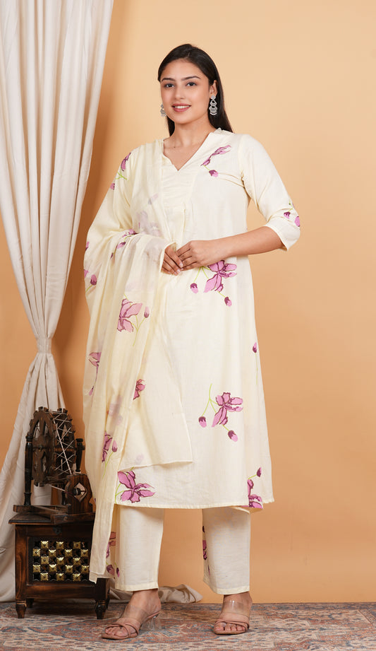 Classic Cotton Flex Kurta and Pant with Dupatta Ensemble