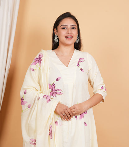 Classic Cotton Flex Kurta and Pant with Dupatta Ensemble