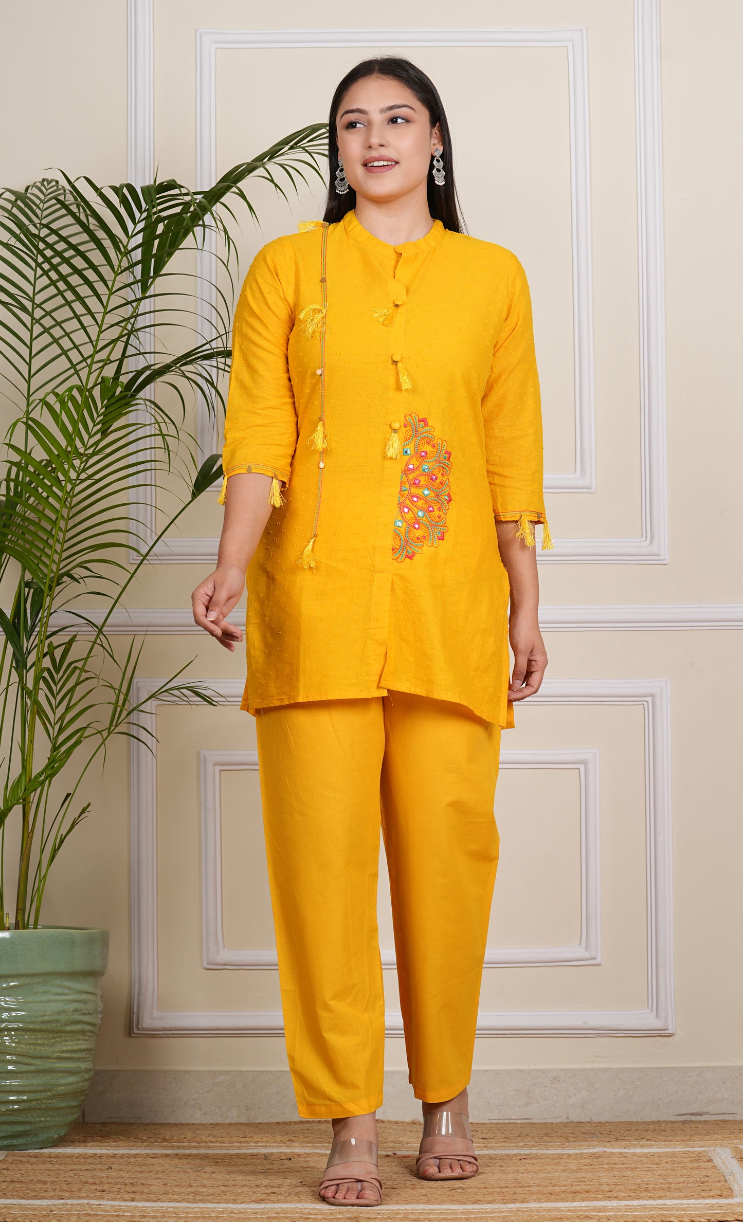 "Classy & Elegant: New Embroidered Cotton Dubby Set – 2 Pieces"