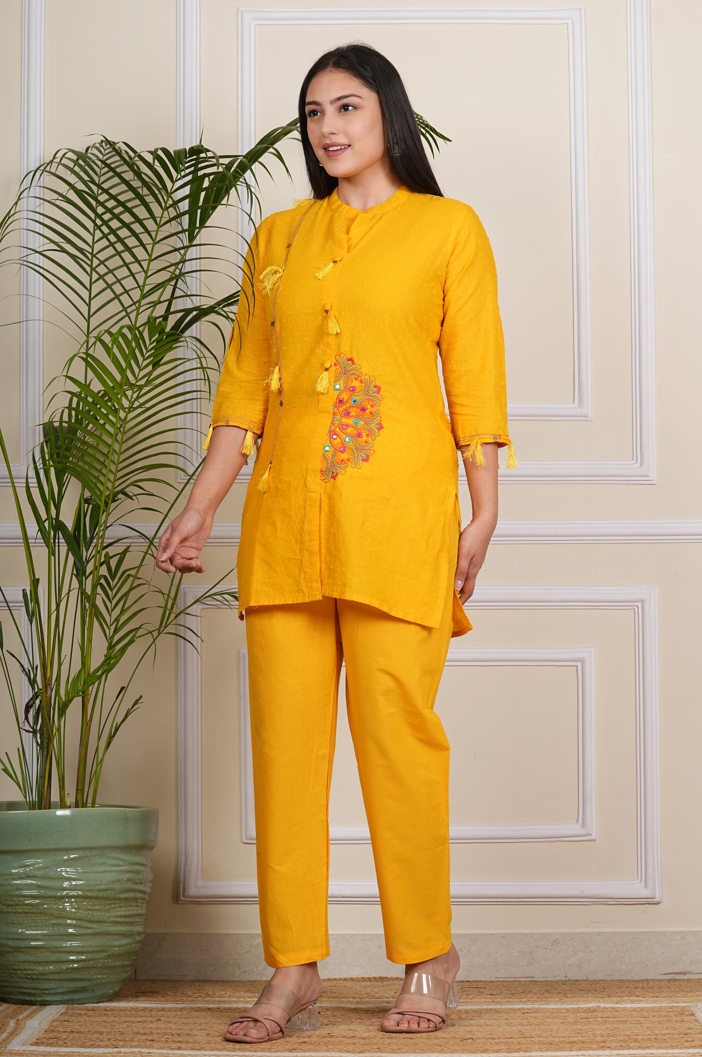 "Classy & Elegant: New Embroidered Cotton Dubby Set – 2 Pieces"