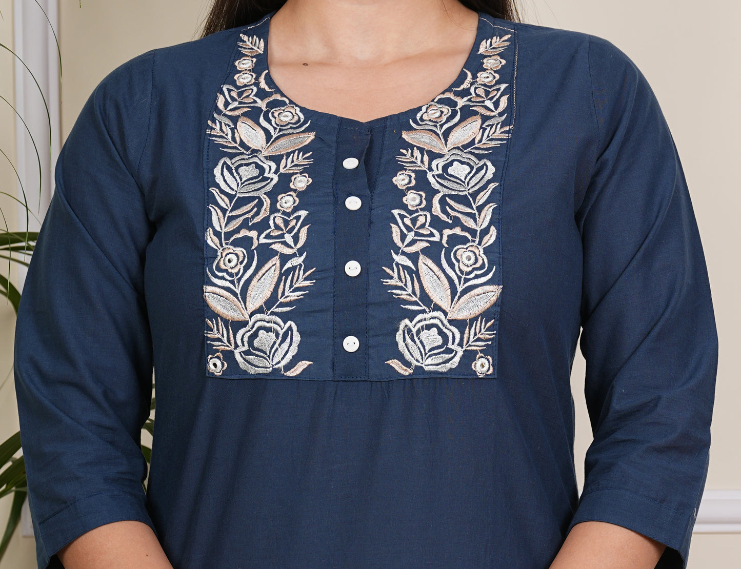 Navy Blue Cotton Cord Set: Soft & Stylish"