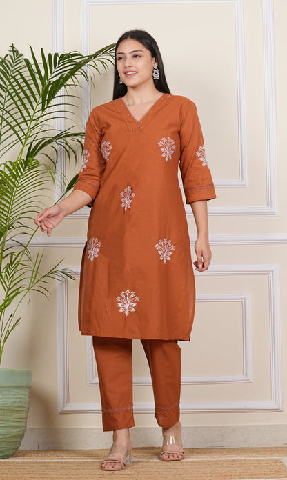 "Cotton Dreams: Palette Color Kurta Pant Set"