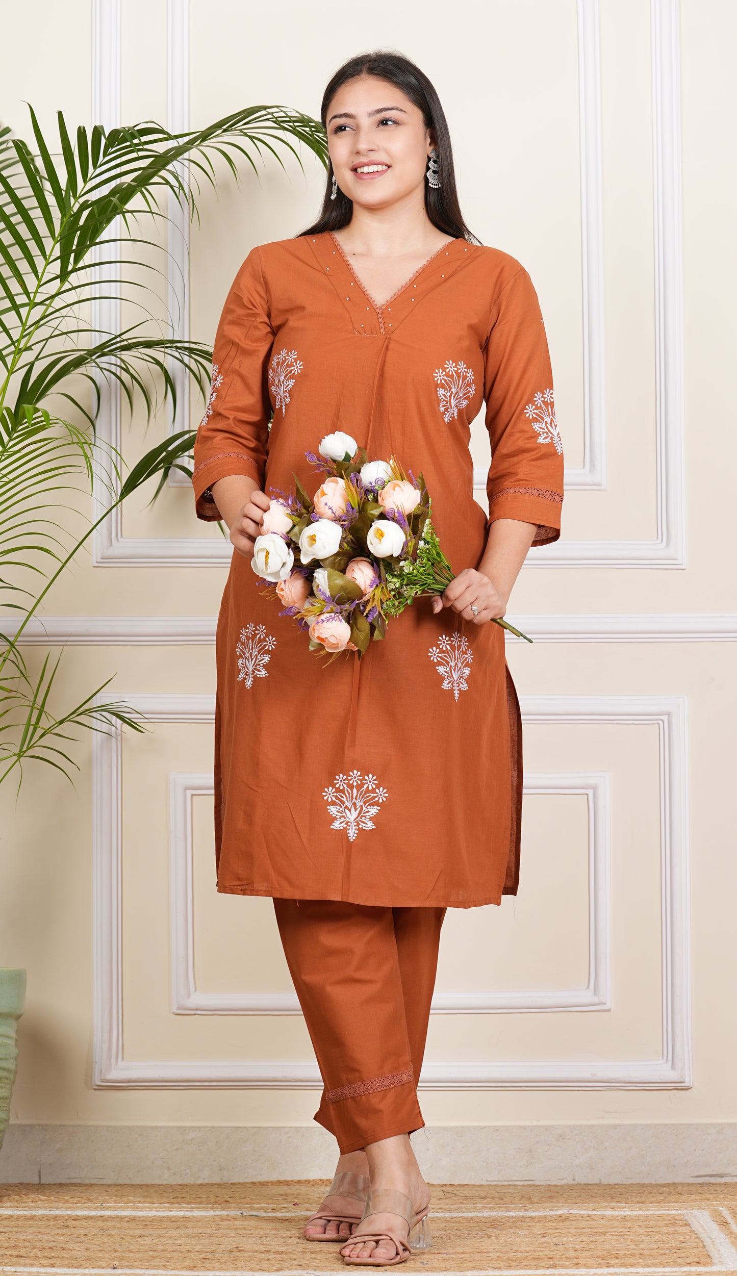 "Cotton Dreams: Palette Color Kurta Pant Set"