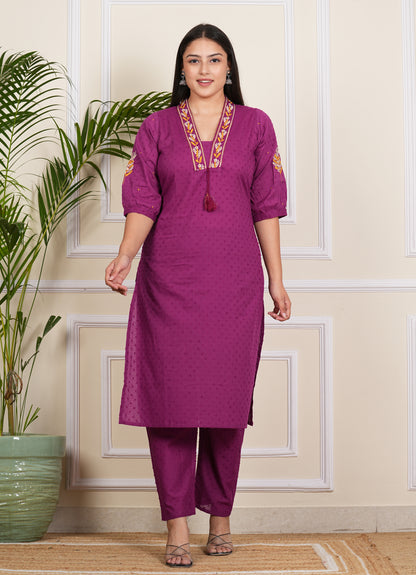 Cotton A-Line Kurta with pants