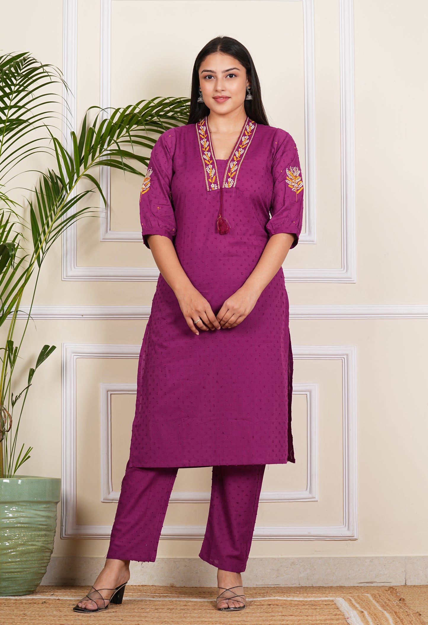 Cotton A-Line Kurta with pants