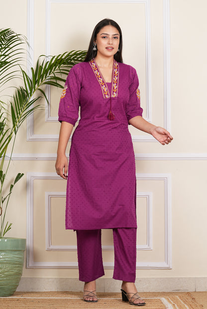 Cotton A-Line Kurta with pants