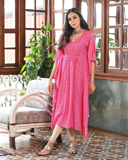 LIBASRACHNA "Blushing Beauty: The Preety Pink Kaftan"