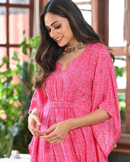 LIBASRACHNA "Blushing Beauty: The Preety Pink Kaftan"