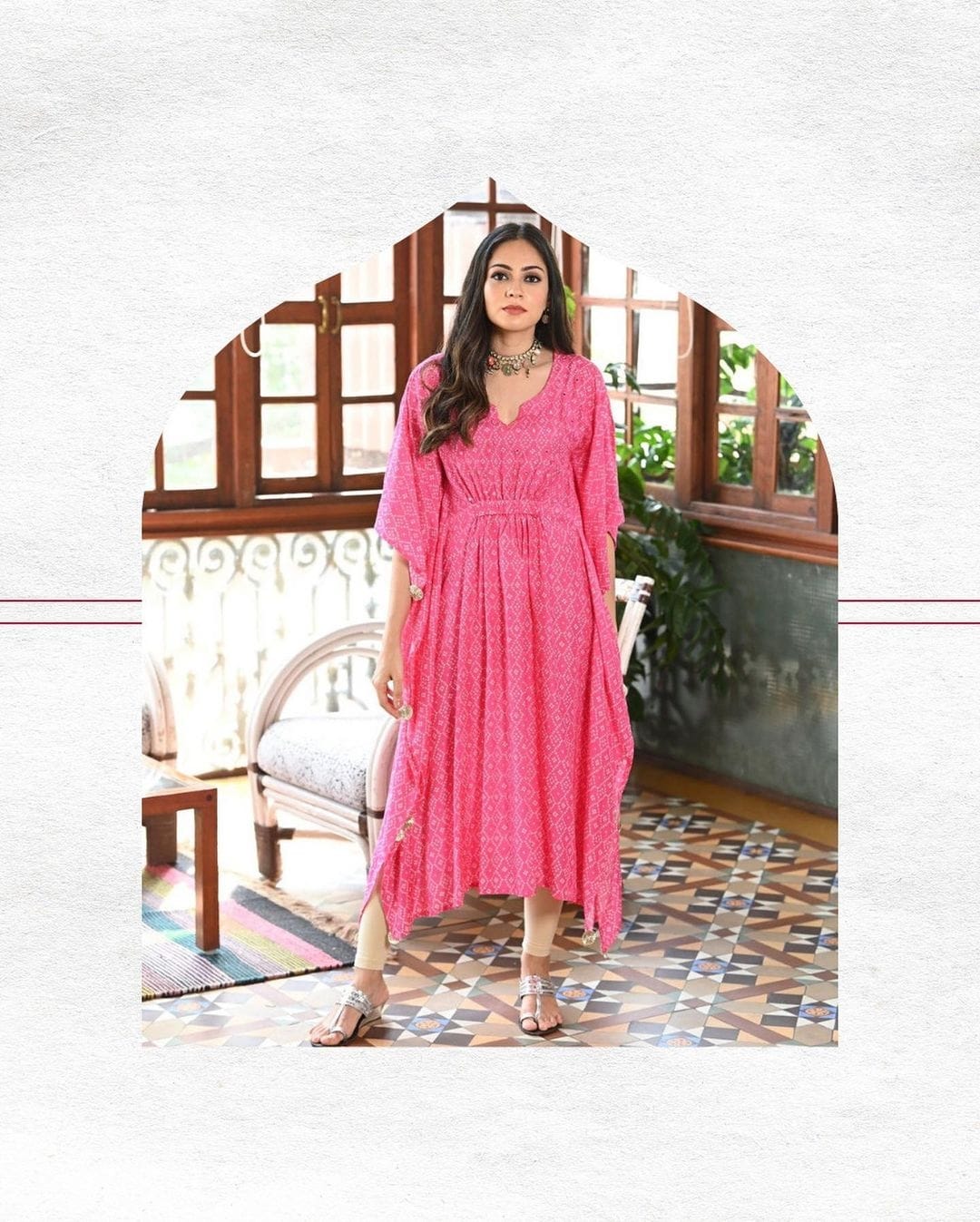 LIBASRACHNA "Blushing Beauty: The Preety Pink Kaftan"