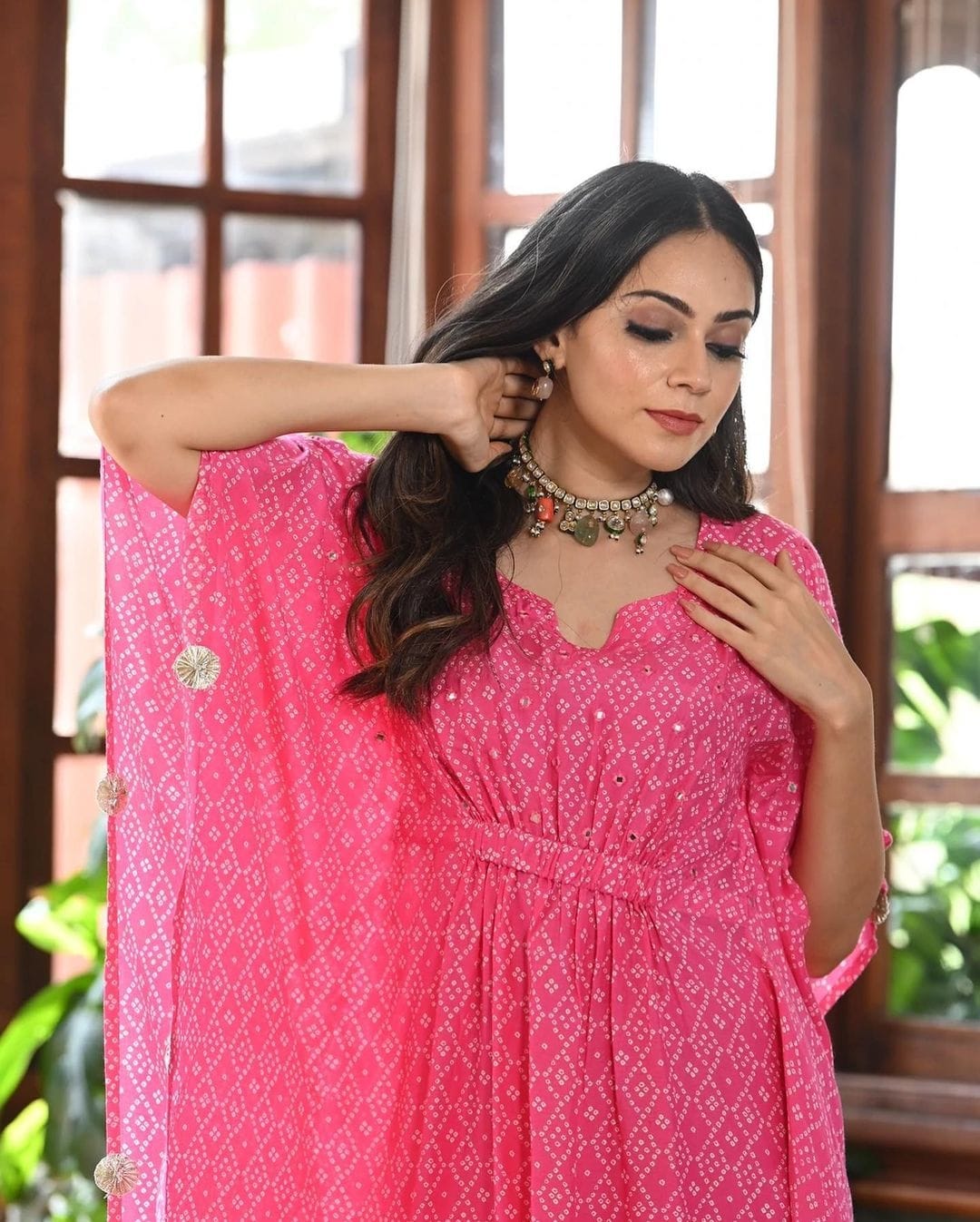 LIBASRACHNA "Blushing Beauty: The Preety Pink Kaftan"