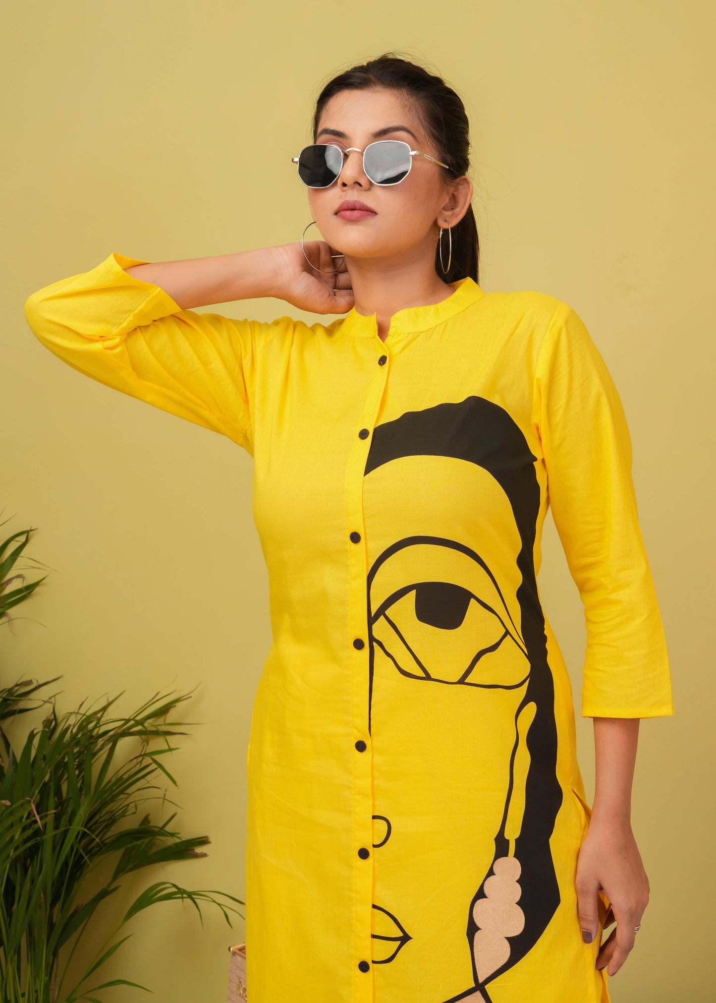 Yellow Printed Cotton Co-Ord Set