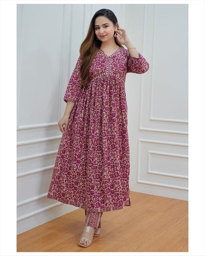 LIBASRACHNA Alia Cut Heavy Reyon Kurta Set