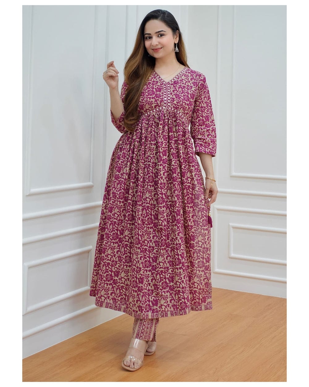 LIBASRACHNA Alia Cut Heavy Reyon Kurta Set