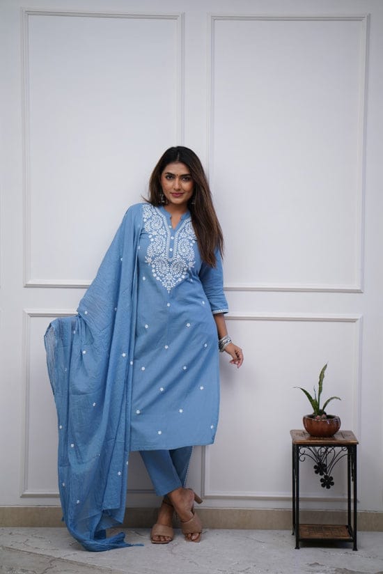 Blue Color Kurta with Pant Set: Traditional Charm Meets Contemporary Style"