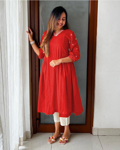 "Vibrant Orange Kurta with Pant Set: A Perfect Blend of Tradition and Style"