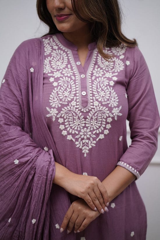 Purple Kurta-Pant Set for a Stylish Look