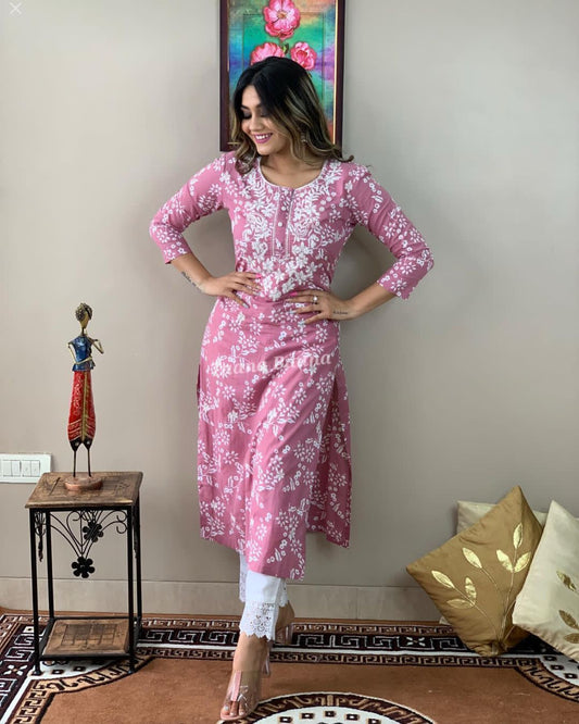 Pink Kurta and Pant Set for Women"