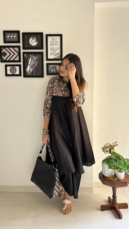 Black Color Kurta with Pant Set