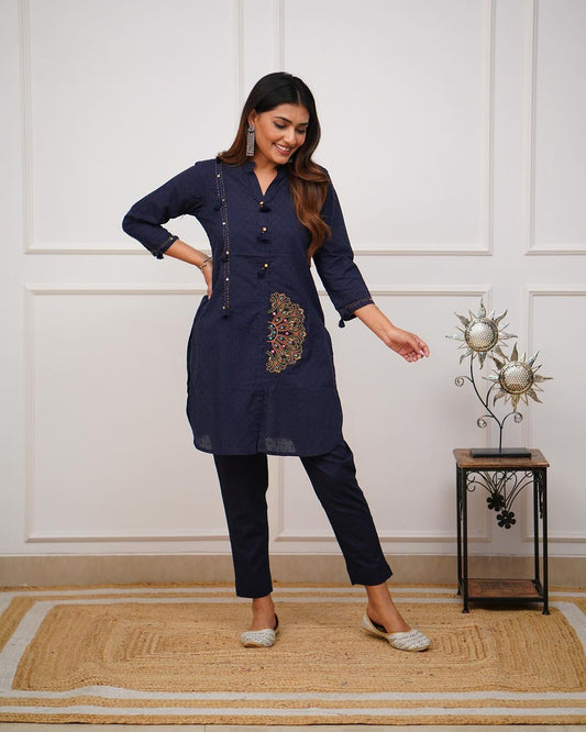 "Classy & Elegant: New Embroidered Cotton Dubby Set – 2 Pieces"