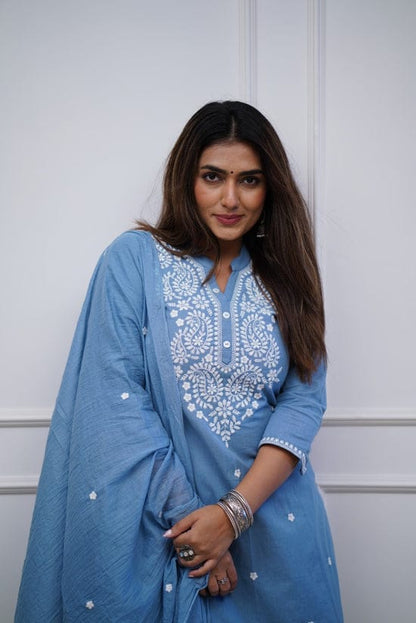 Blue Color Kurta with Pant Set: Traditional Charm Meets Contemporary Style"